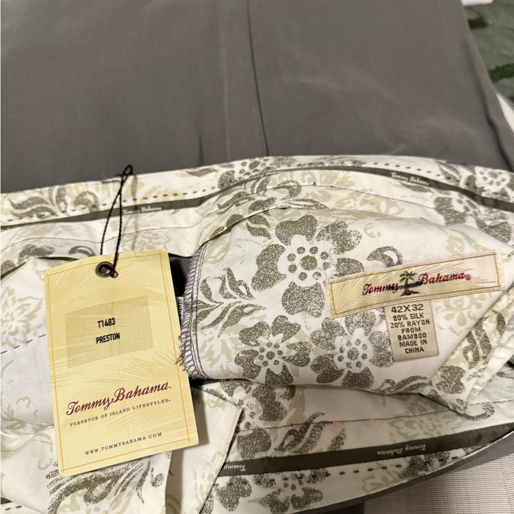 Tommy Bahama Gray and Cream Floral Shorts